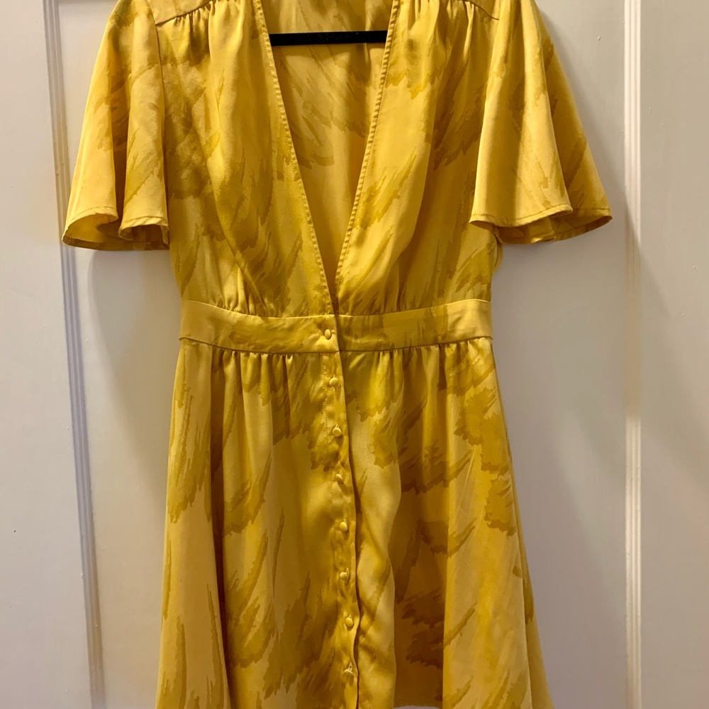 House of Harlow x REVOLVE Size Small Saffron/Yellow Button Detail Silky Dress